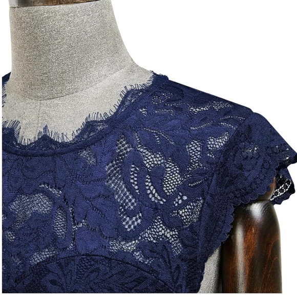 MISSMAY Royal Blue Lace and Satin Gown - Picture 3 of 3